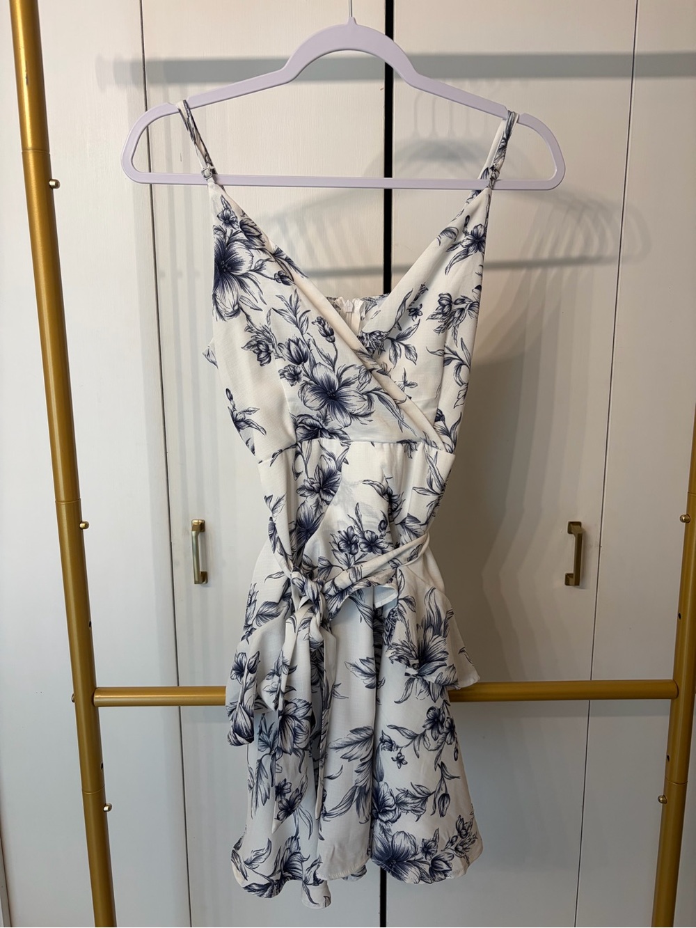 White and Blue Mini Dress